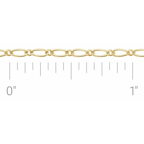 14k Gold Figaro Chain By The Inch | Permanent Jewelry