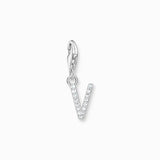 Charm Pendant Letters White Stones Silver | Thomas Sabo - Tricia's Gems