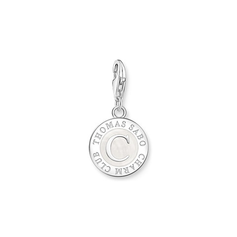 Charm Pendant White Coin Silver - Tricia's Gems