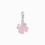 Charm Pendant Pink Cloverleaf with White Stones Silver | Thomas Sabo - Tricia's Gems