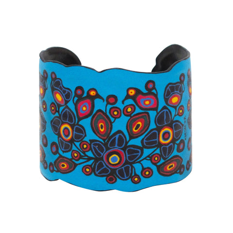 Norval Morrisseau Flowers and Birds Vegan Leather Bracelet - Tricia's Gems