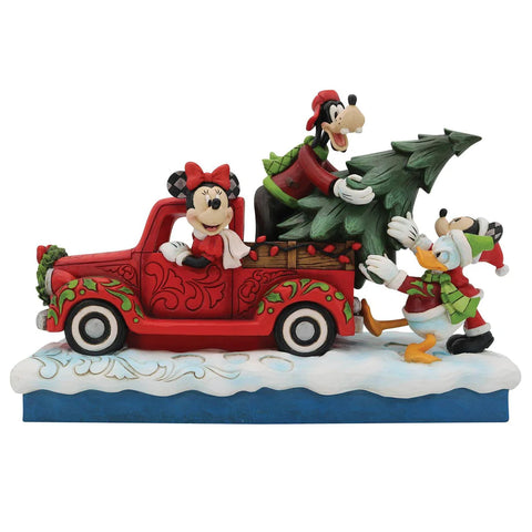 Jim Shore Disney Traditions: Fab 4 with Red Truck and Tree Figurine