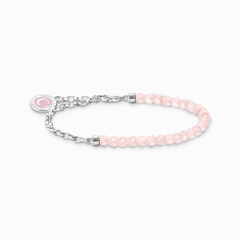 Member Charm Bracelet Beads of Rose Quartz and Charmista Coin Silver | Thomas Sabo - Tricia's Gems