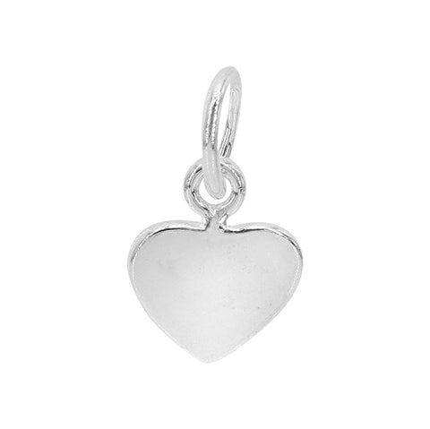 Silver Flat Heart Charm | Permanent Jewelry - Tricia's Gems