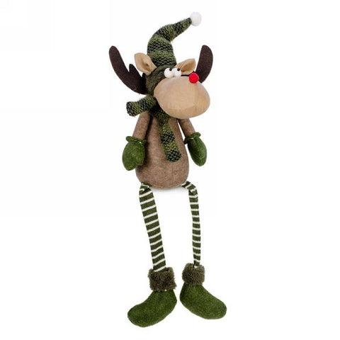 Green and Brown Sitting Brown Reindeer