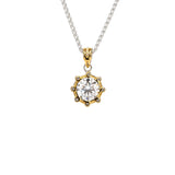 Silver And 10k Gold Celestial Pendant - Moissanite