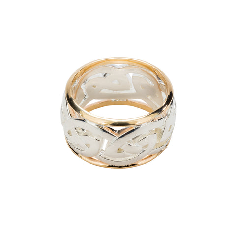 Eternity Knot Ring Sterling Silver with 10k Gold Rails | Keith Jack