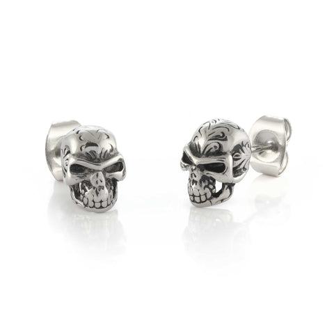 Detailed Skull Earrings | Italgem Steel