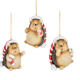 Candy Cane - Hedgehog Ornaments