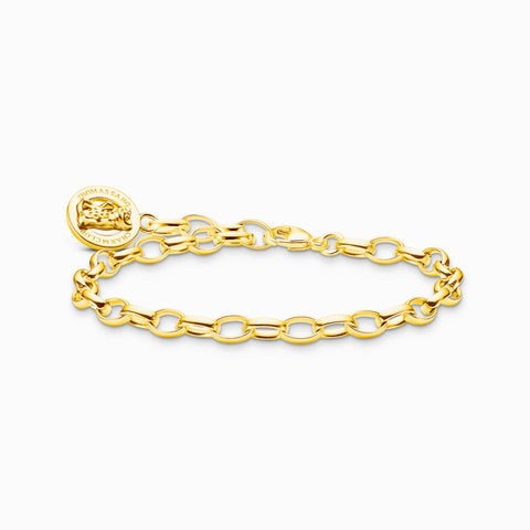 Gold-Plated Charm Bracelet With Goldbears Logo Ring | Thomas Sabo