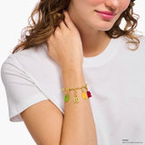 Gold-Plated Charm Bracelet With Goldbears Logo Ring | Thomas Sabo