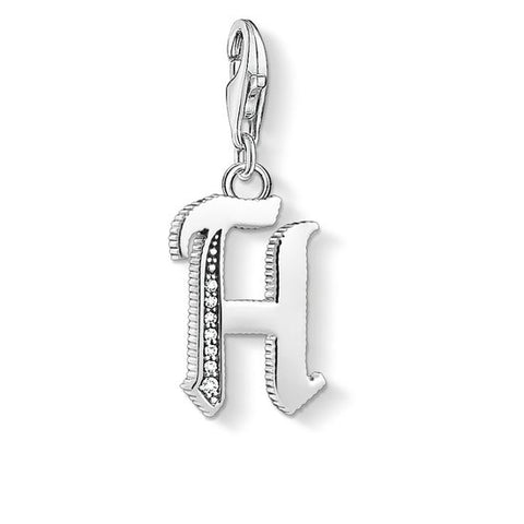 CHARM PENDANT "LETTER H SILVER" - Tricia's Gems