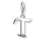 CHARM PENDANT "LETTER T SILVER" - Tricia's Gems