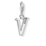 CHARM PENDANT "LETTER V SILVER" - Tricia's Gems