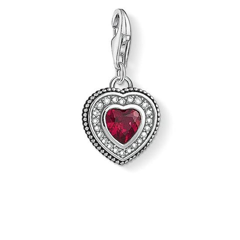 Heart with red stone - Tricia's Gems