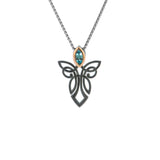 Darkened Silver And 10k Rose Gold Guardian Angel Pendant | Keith Jack - Tricia's Gems